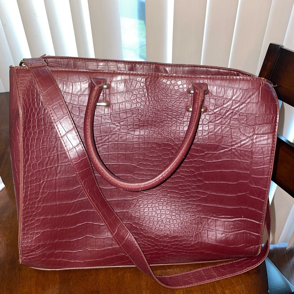 Burgundy oversized tote purse